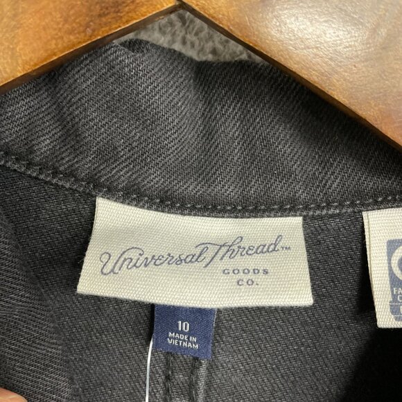 NEW Universal Thread Women's Utility Jumpsuit 10 Black Denim Long Sleeve 1852 - Picture 6 of 9